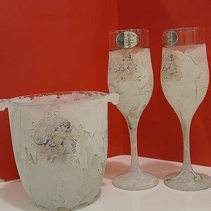 Casa elite Arte murano 2 glasses and ice bucket